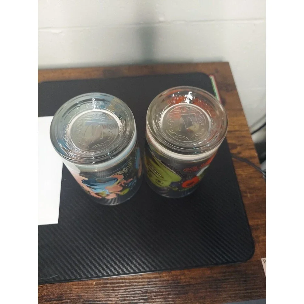 McDonald's Shrek the Third 2007 Glass Collector's Cups Set of 2 Used